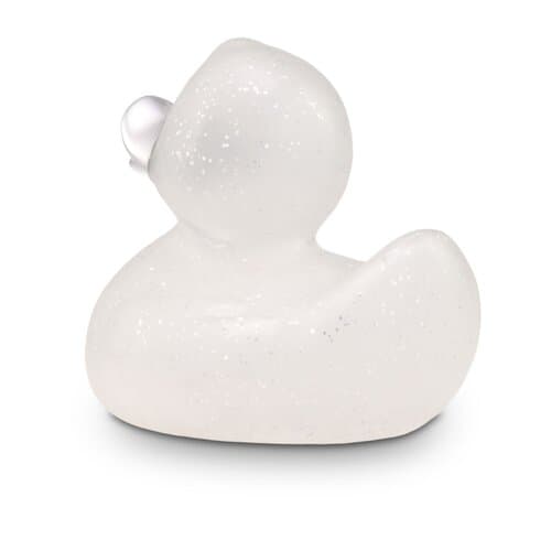 Werbeente Silke Silberglitzer, ca. 8 cm