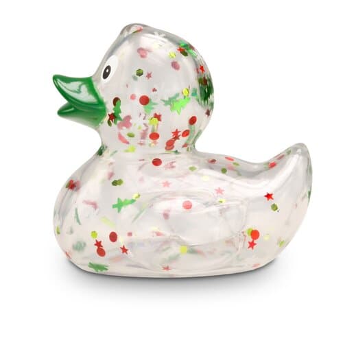 Werbeente Luis Lametta mit grünem Schnabel, ca. 8 cm