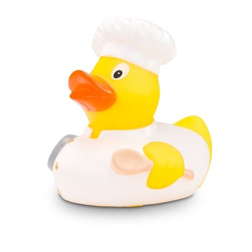 Werbeente Bruno Bratpfanne Weiß