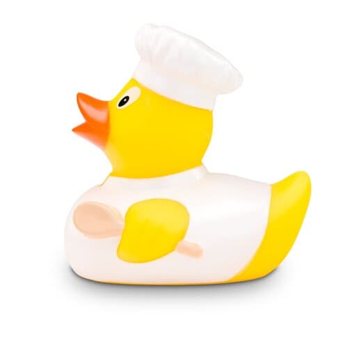 Werbeente Bruno Bratpfanne Weiß