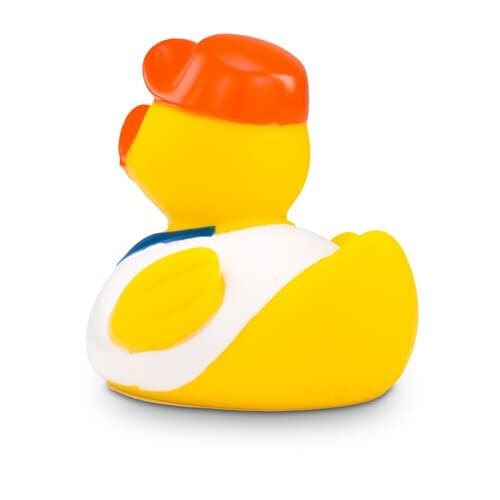 Werbeente Hugo Handwerker mit weißem Shirt