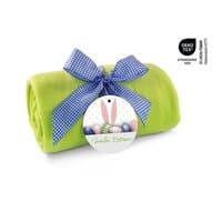 Fleecedecke Frohe Ostern - apfelgrün - 120 x 150 cm 180 gm