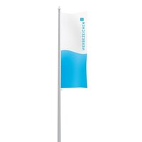 Werbefahne Hochformat für Fahnenmasten ohne Querstange mit Metallösen