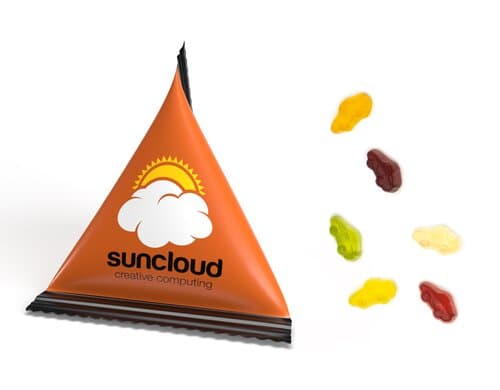 Mini Tetraeder Fruchtgummi