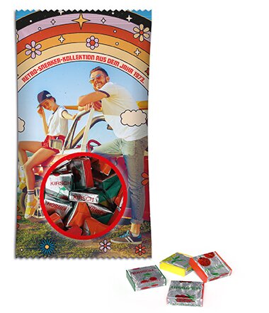 Fruchtkaramellen im Werbetütchen