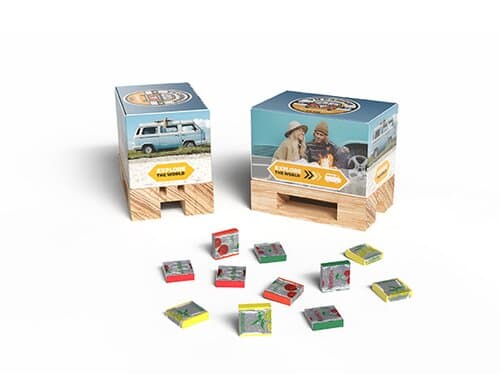 Fruchtkaramellen in Geschenk Mini-Palette klein