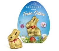 Lindt Mini Goldhase in Osterei-Werbekartonage