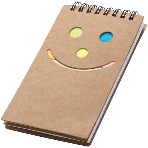 Notizblock mit Spiralbindung und einem Smile Gesicht