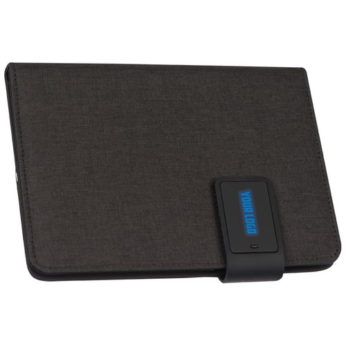 A5 Schreibmappe mit integrierter Powerbank (4.000 mAh) und LED