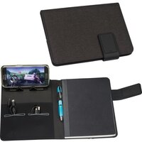A5 Schreibmappe mit integrierter Powerbank 4000 mAh und LED