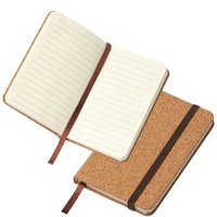A6 Notizbuch mit Korkeinband und linierten Seiten
