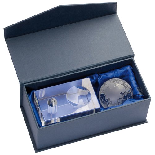 Stiftehalter aus Glas mit abnehmbarer Weltkugel