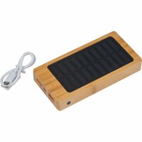 Solar Powerbank aus Bambus mit 8000 mAh
