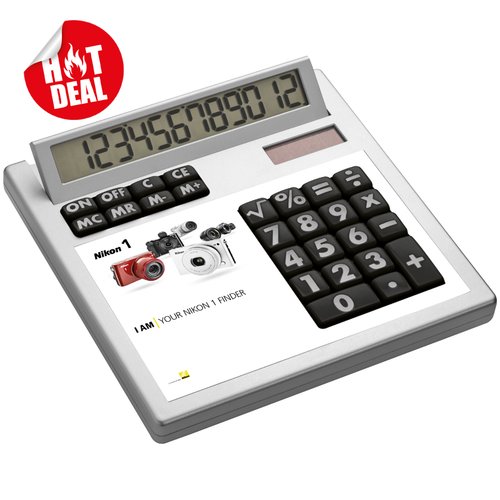 Tischrechner Eigendesign mit 12 Digits aus Kunststoff