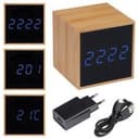 Tischuhr mit schwarzem Display und blauer LED Anzeige EILEEN