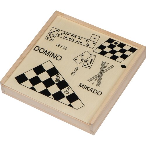 Spieleset in einer Holzbox