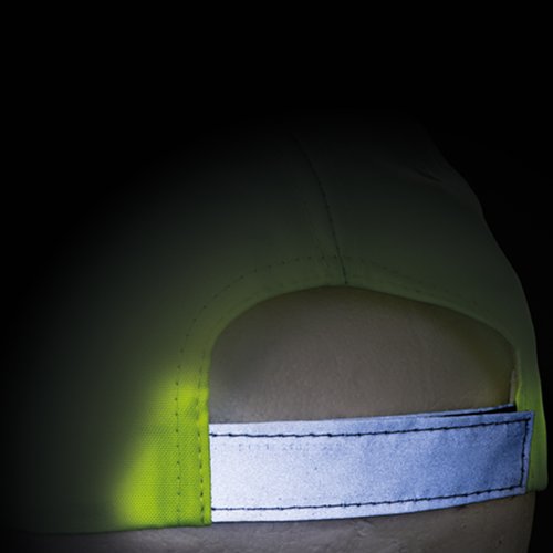 6 Panel Baseballcap für Erwachsene aus Polyester mit reflektierender Borte