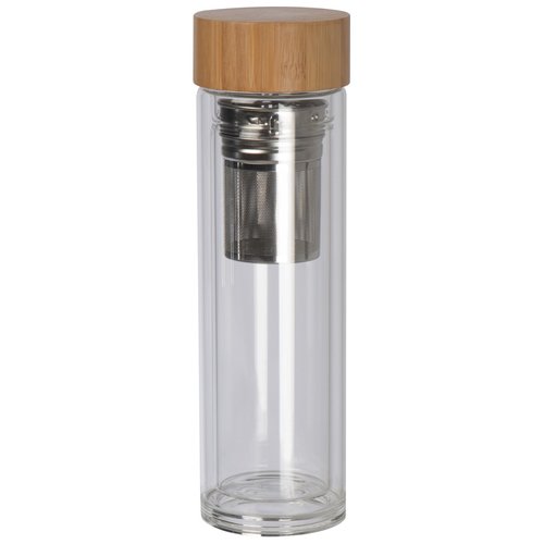 Vakuum Borosilikat Glasflasche mit Teesieb, 420ml