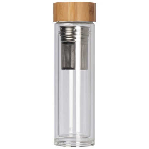 Vakuum Borosilikat Glasflasche mit Teesieb, 420ml