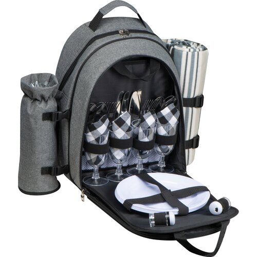 Picknickrucksack für 4 Personen mit Picknickdecke