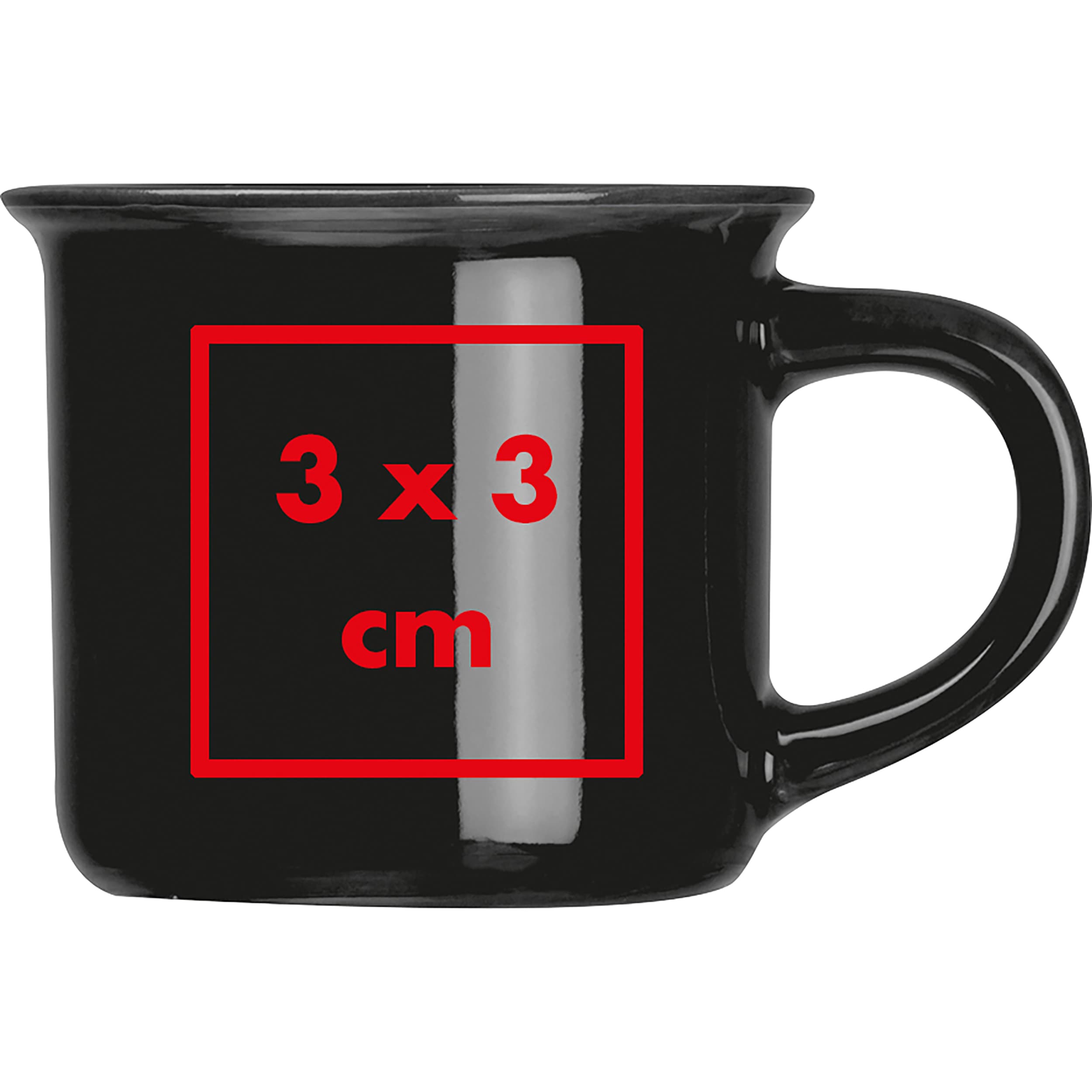 Espressotasse, 60ml TILL – Druckbeispiel Tampondruck, 3 x 3 cm - Links vom Henkel