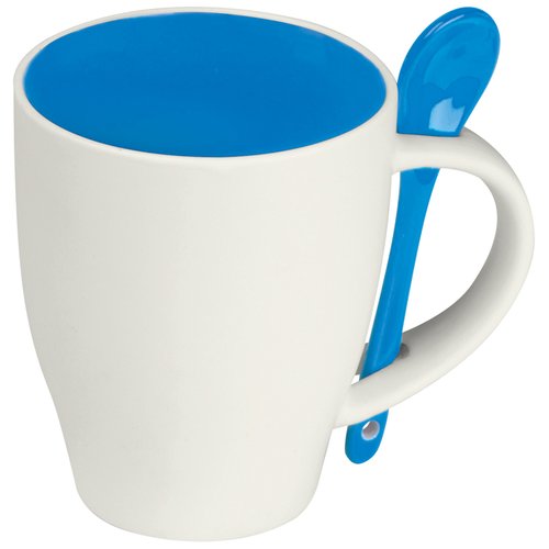 Tasse aus Porzellan mit Löffel, 250ml