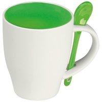 Tasse aus Porzellan mit Löffel, 250ml