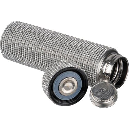 Vakuum Edelstahltrinkflasche mit Strassstein-Akzenten SYLWIA