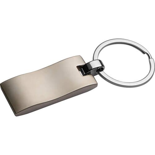 Metall Schlüsselanhänger, rechteckig mit gewellter Rückseite TIMOTHY