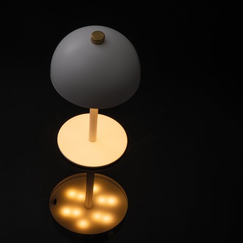 Tischlampe aus Edelstahl mit Akku