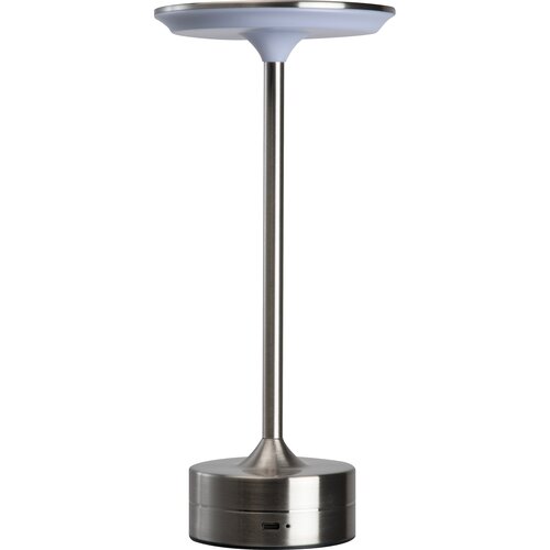 Tischlampe aus Edelstahl mit Akku