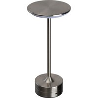 Tischlampe aus Edelstahl mit Akku