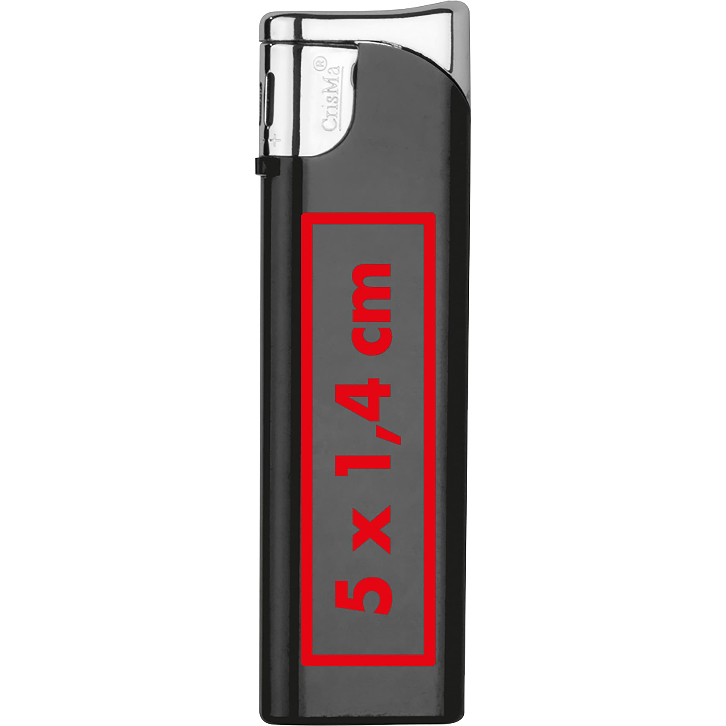 Elektronik Feuerzeug, nachfüllbar GEOFFREY – Druckbeispiel Tampondruck, 1-farbig, 5 x 1,4 cm - Auf der Seite