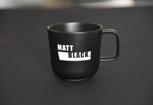 Form 730 Tasse Costa Verde mit Unterteller, schwarz/grau