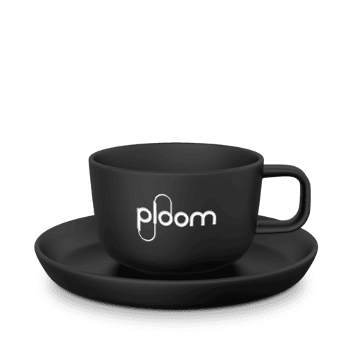 Form 731 Teetasse Costa Verde mit Unterteller, schwarz/grau