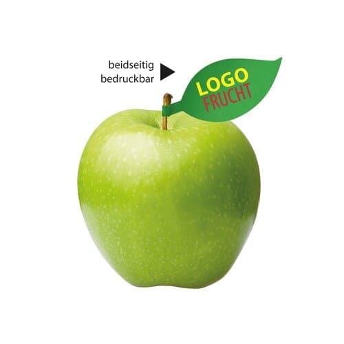 Apfel grün mit Apfelblatt