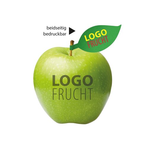 LogoFrucht Apfel grün mit Apfelblatt
