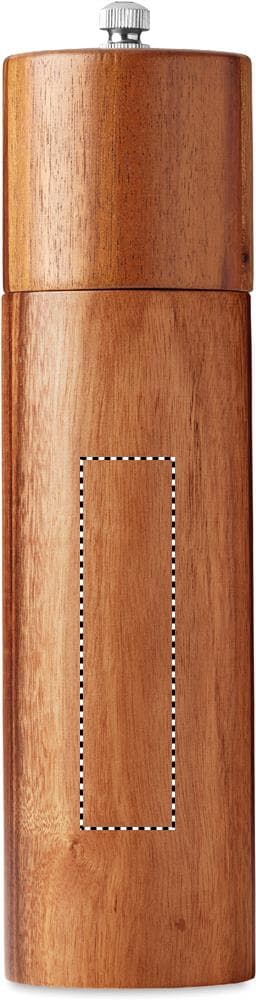 TUCCO Pfeffermühle Akazienholz – Druckbeispiel Laser, max. 20.0 x 80.0mm - FRONT LOWER