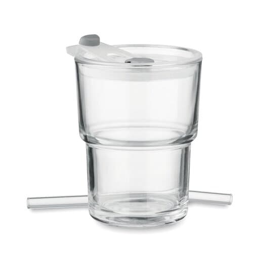 SIP Glasbecher mit Trinkhalm 400ml