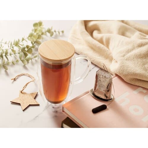 TEROL Doppelwandiger Glasbecher 450ml