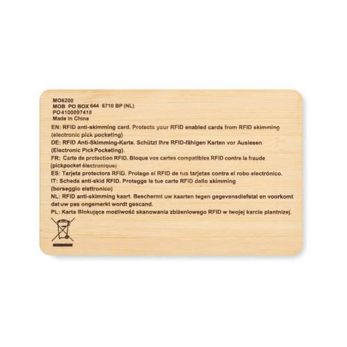 CUSTOS + RFID Karte aus Bambus