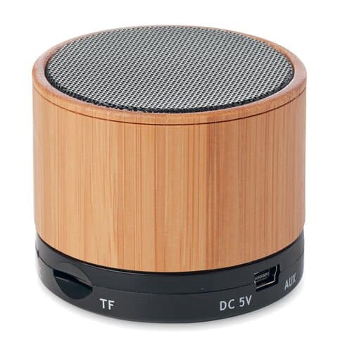 ROUND BAMBOO Runder wireless Lautsprecher