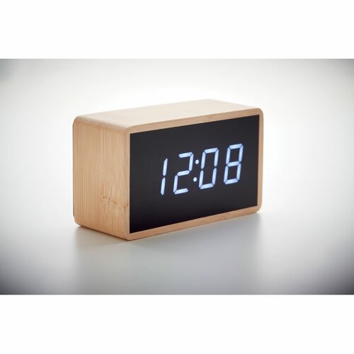 MIRI CLOCK LED Tisch Uhr Bambus