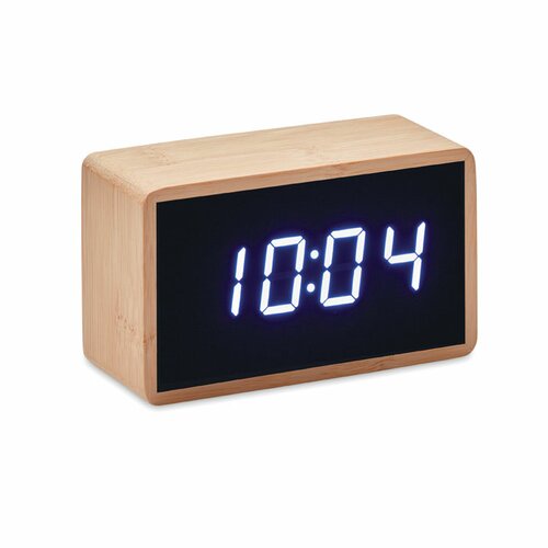 MIRI CLOCK LED Tisch Uhr Bambus