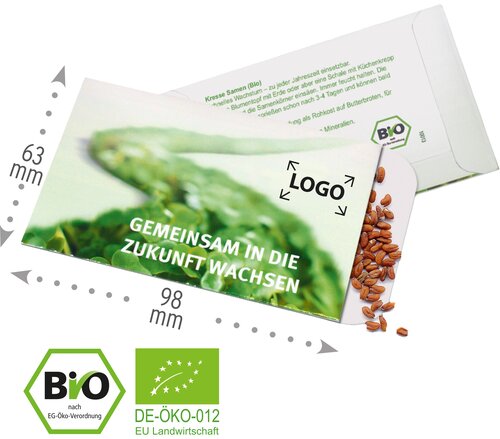 Samentütchen Bio-Kresse 63 x 98 mm