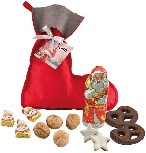 Süßer Nikolausstiefel mit Weihnachtsmann