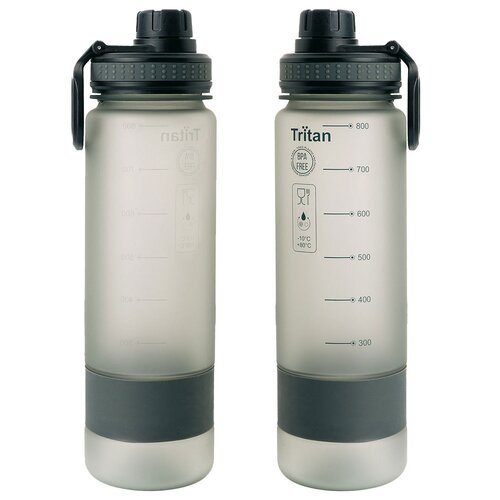 Schwarzwolf outdoor® KIBO Tritan Trinkflasche, 0,8 l, grau