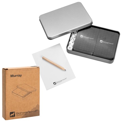 Schwarzwolf outdoor® MURRAY Reiseset aus Spielkarten, Würfeln und Notizblock mit Stift