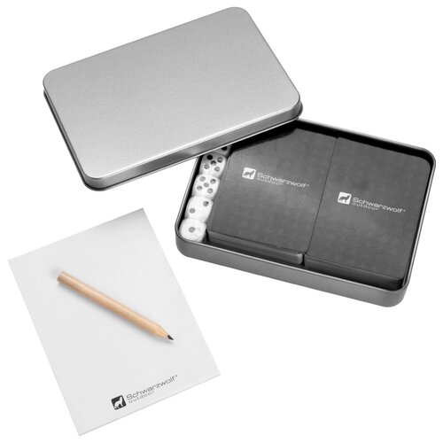 Schwarzwolf outdoor® MURRAY Reiseset aus Spielkarten, Würfeln und Notizblock mit Stift