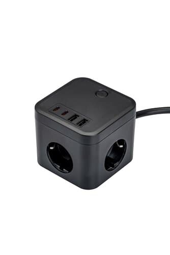 PLUG Steckdosenwürfel schwarz